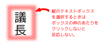 縦のテキストボックスの正しい選択方法