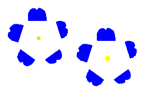 一色の透過にすると花びらの形が変わってしまいます