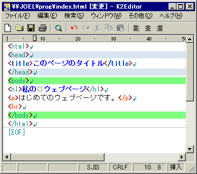 K2Editor̐F\